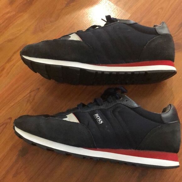 BOSS Hugo Boss mixed material trainers Leather suede nylon size 42 (9) - Picture 5 of 7